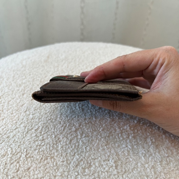 Authentic Gucci Wallet Color Brown Bi-fold GG Sherry line - Picture 3 of 11